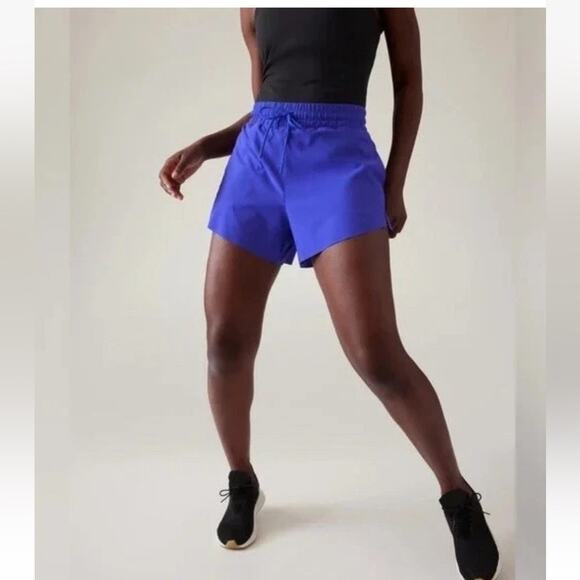 Athleta CROSSROADS Blue Athletic Shorts Lightweight Elastic Waist Sz SMALL - Picture 1 of 11